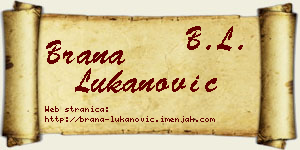Brana Lukanović vizit kartica